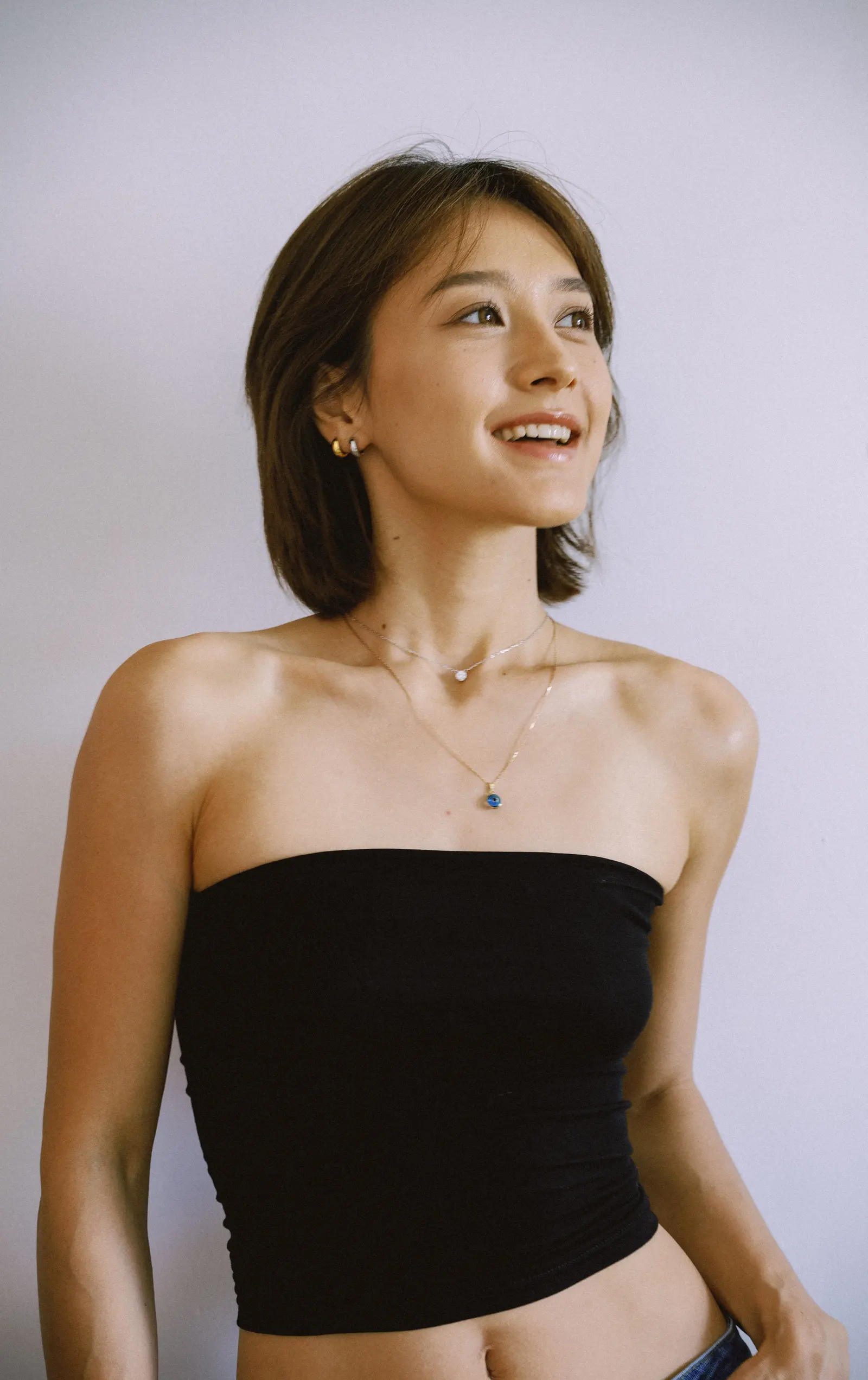 Portrait of a woman in a black dress