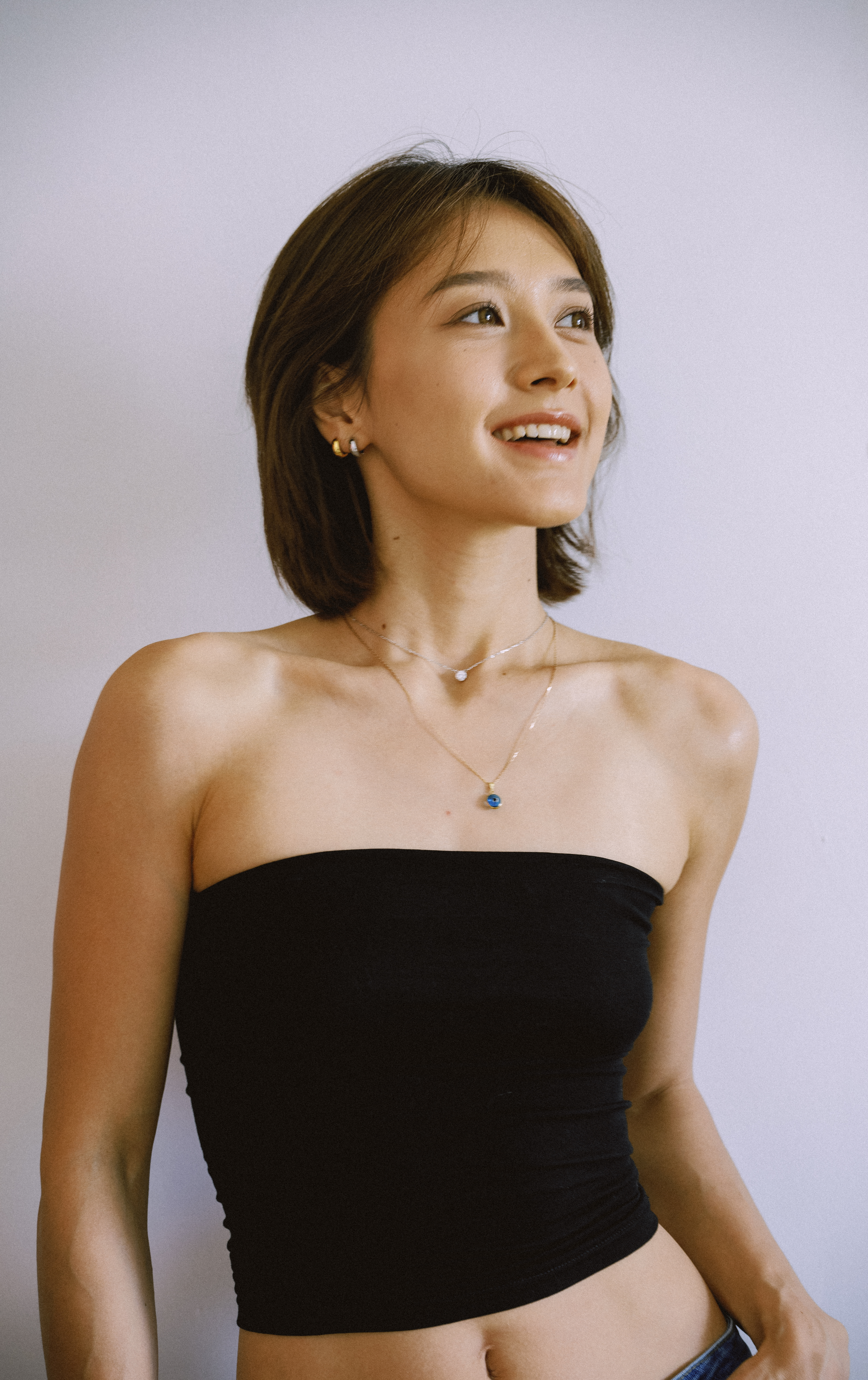 Portrait of a woman in a black dress